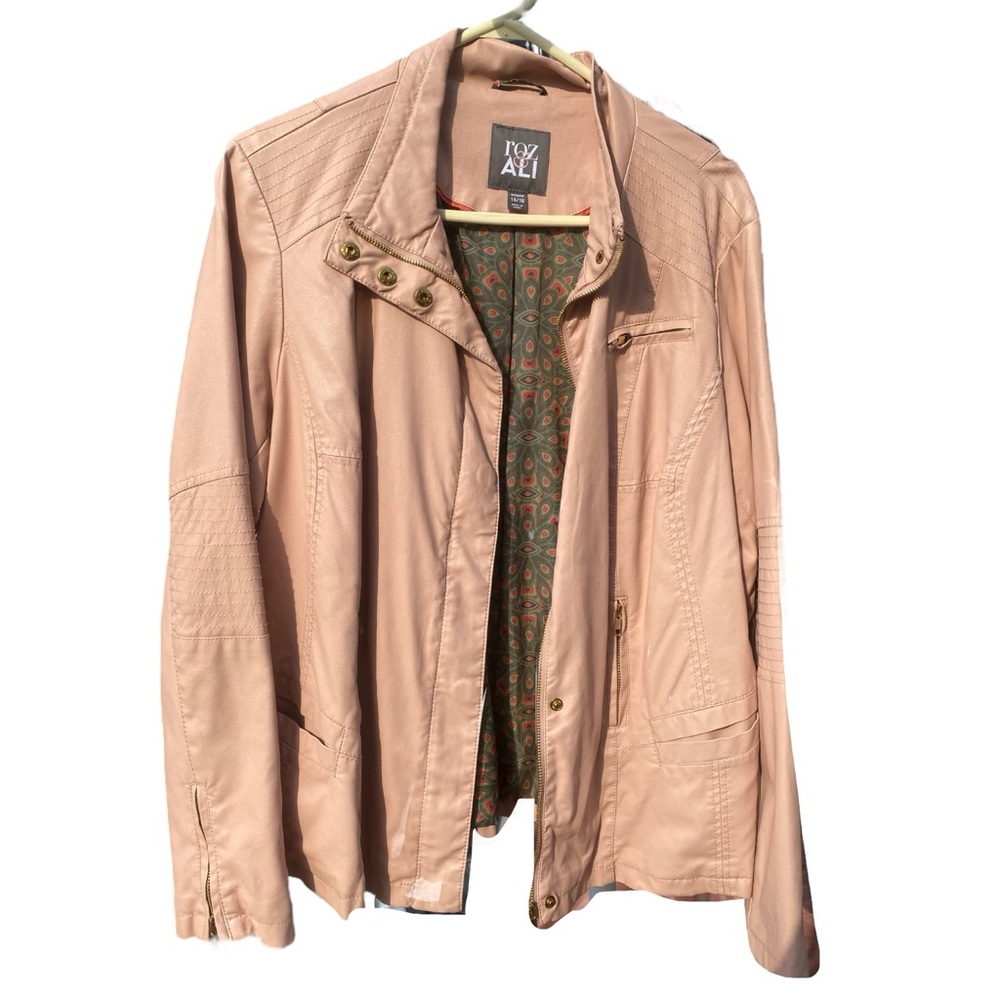 Pink Vegan Leather Jacket